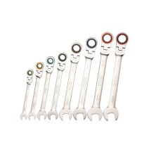 Coffret clés mixtes à cliquet tête articulée 8 pièces FLEX 8 HEXEL