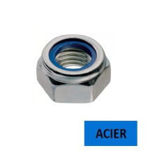 Ecrous frein bague nylon DIN 985/6-8 acier zingué Ø 5