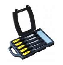 Coffret de 5 ciseaux à bois manche Bi-matière