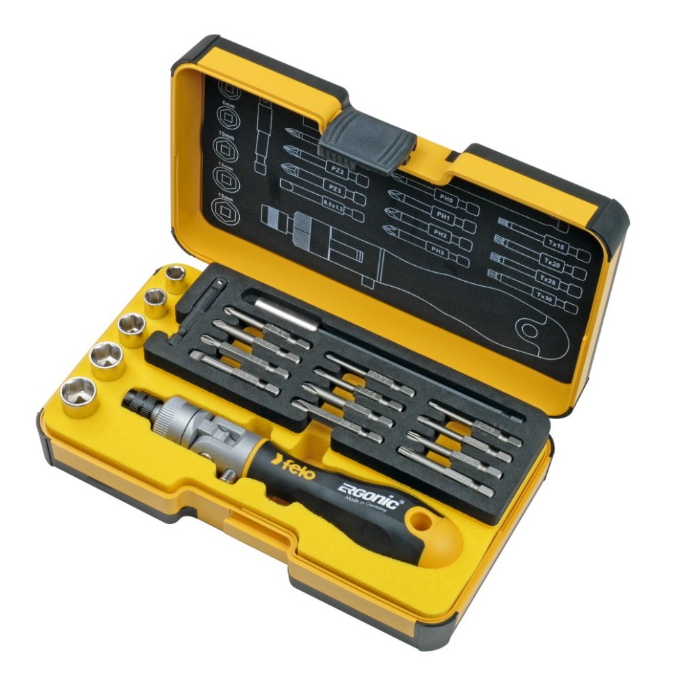 Jeu d'outils dans XL-Strongbox 22 Pièces "ERGONIC K" FELO