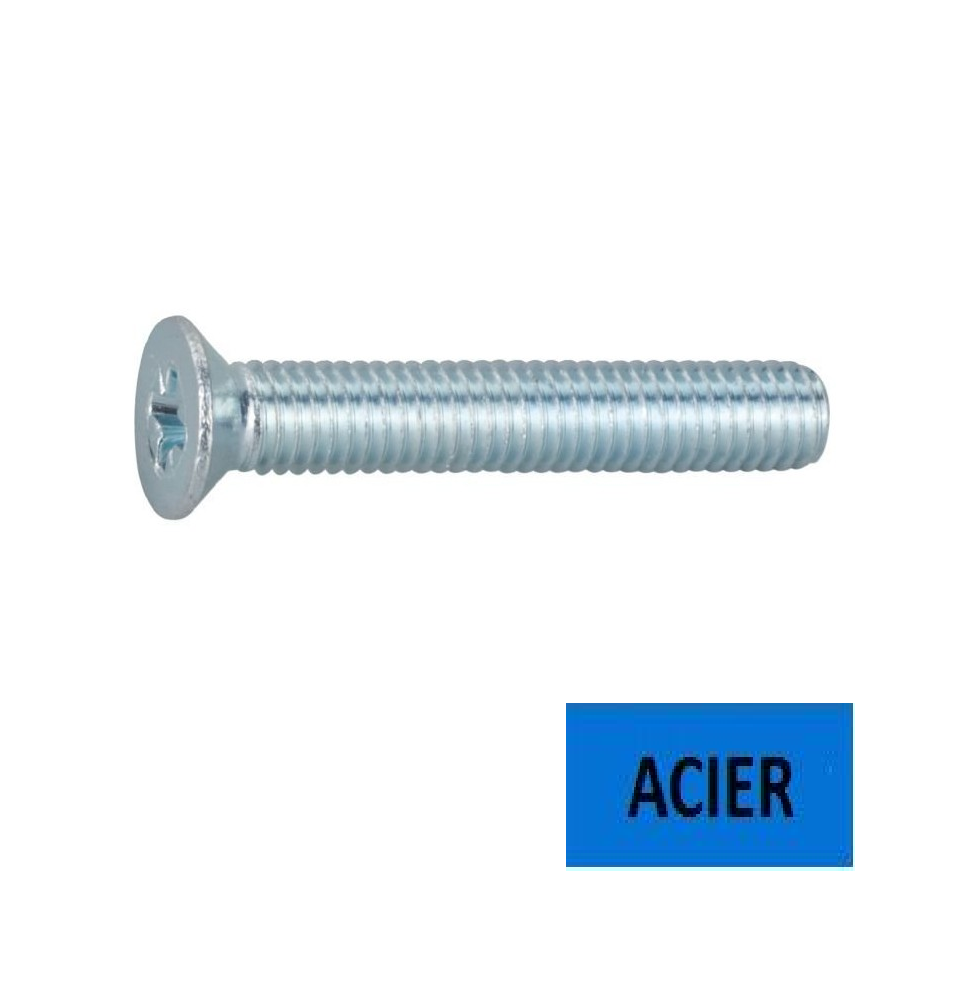 Vis métaux TF DIN 965 "PZ" acier zingué 5x80