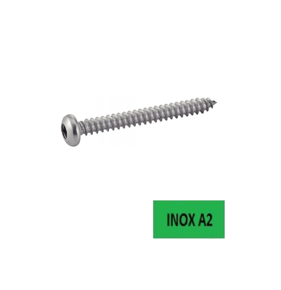 Vis tôle TC DIN 7981 "carré 2" inox A2 4.8 x 32 Vis tôle TC DIN 7981 "carré 2" inox A2 4.8 x 32