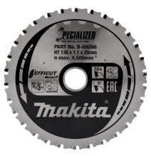 Lame scie circulaire métal Ø 136 mm - Ep.2,2 - Z.30 - Al.20 MAKITA B-69266