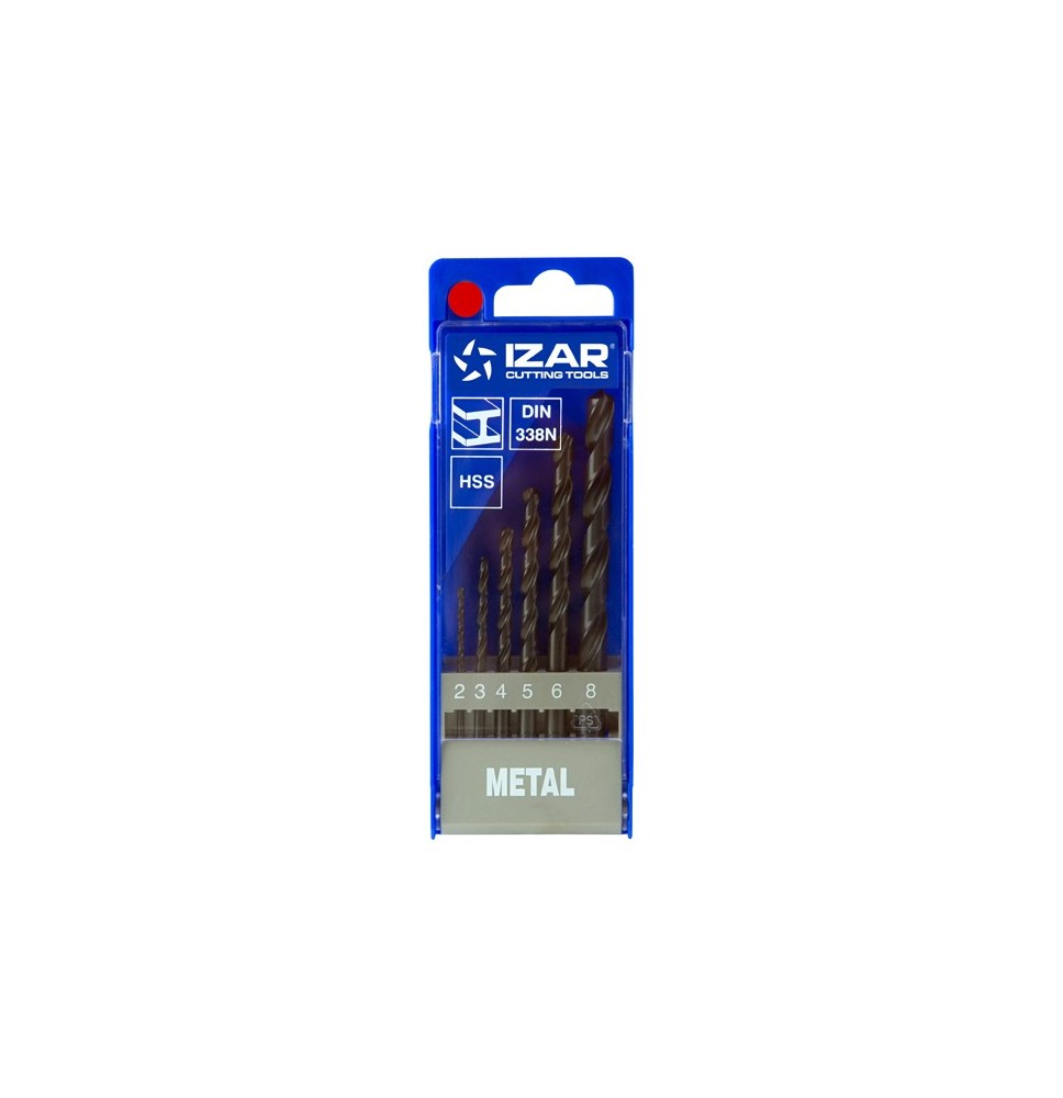 Jeu de 6 forets DIN338 2-8 HSSE Jeu de 6 forets DIN338 2-8 HSSE