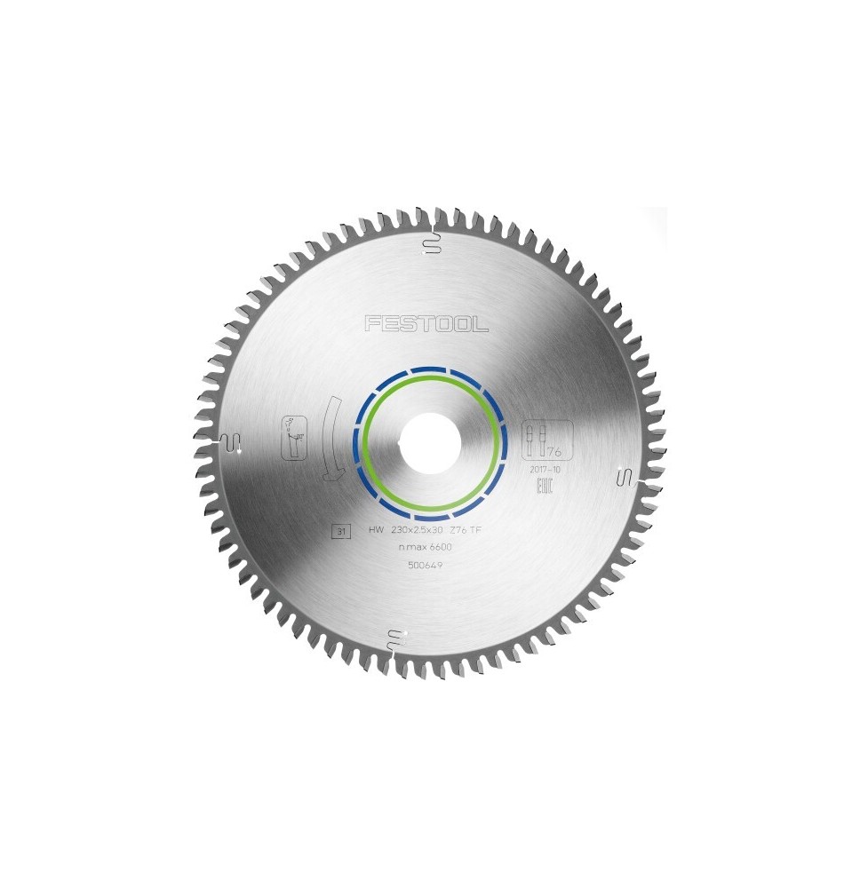 Lame de scie circulaire HW 230x2,5x30 TF76 ALUMINIUM/PLASTICS FESTOOL 500649
