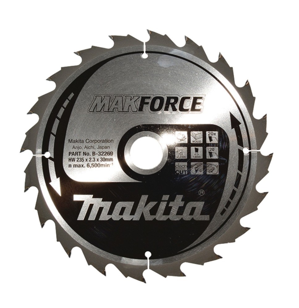 Lame carbure "MakForce" bois 235x30x20 MAKITA B-32269 Lame carbure "MakForce" bois 235x30x20 MAKITA B-32269