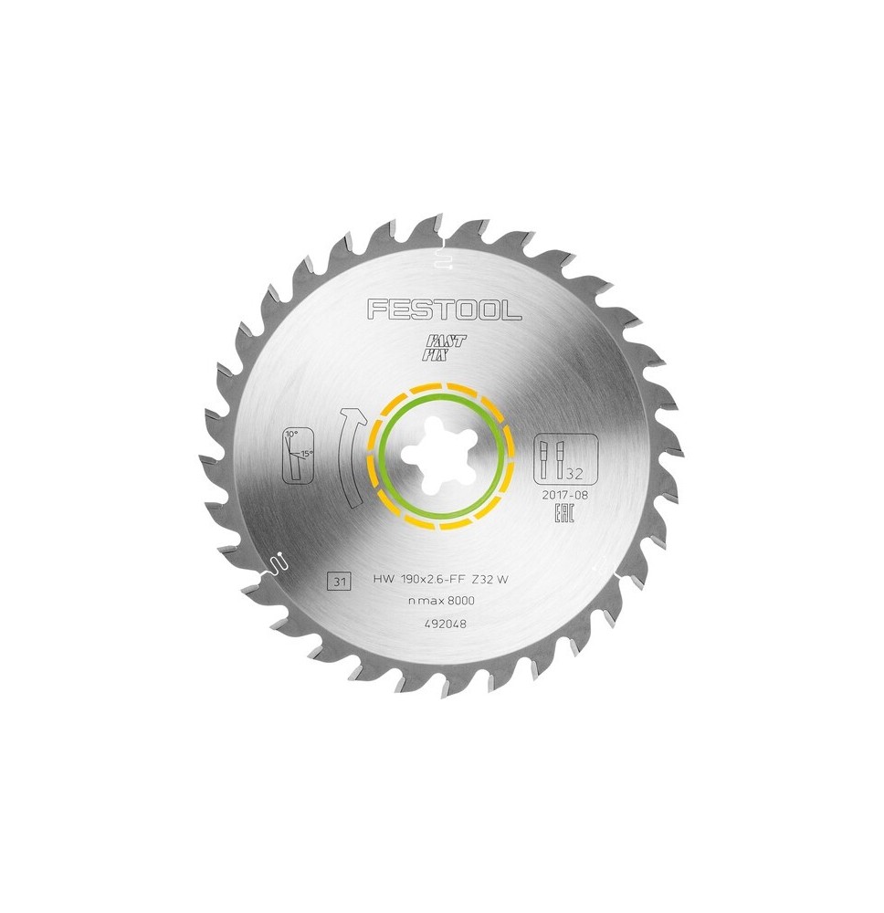 Lame de scie circulaire HW 190x2,6 FF W32 WOOD UNIVERSAL FESTOOL 492048