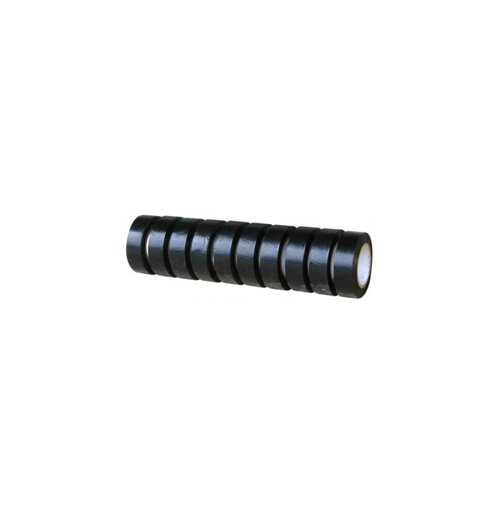 Ruban adhésif PVC noir 10 m x 15 mm (Lot 10)