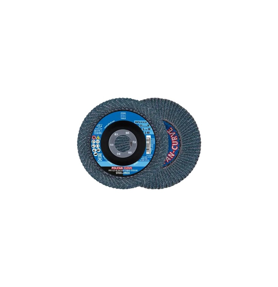 Disques à lamelles POLIFAN CURVE PFR 125x22.3 mm Z40 SGP STEELOX