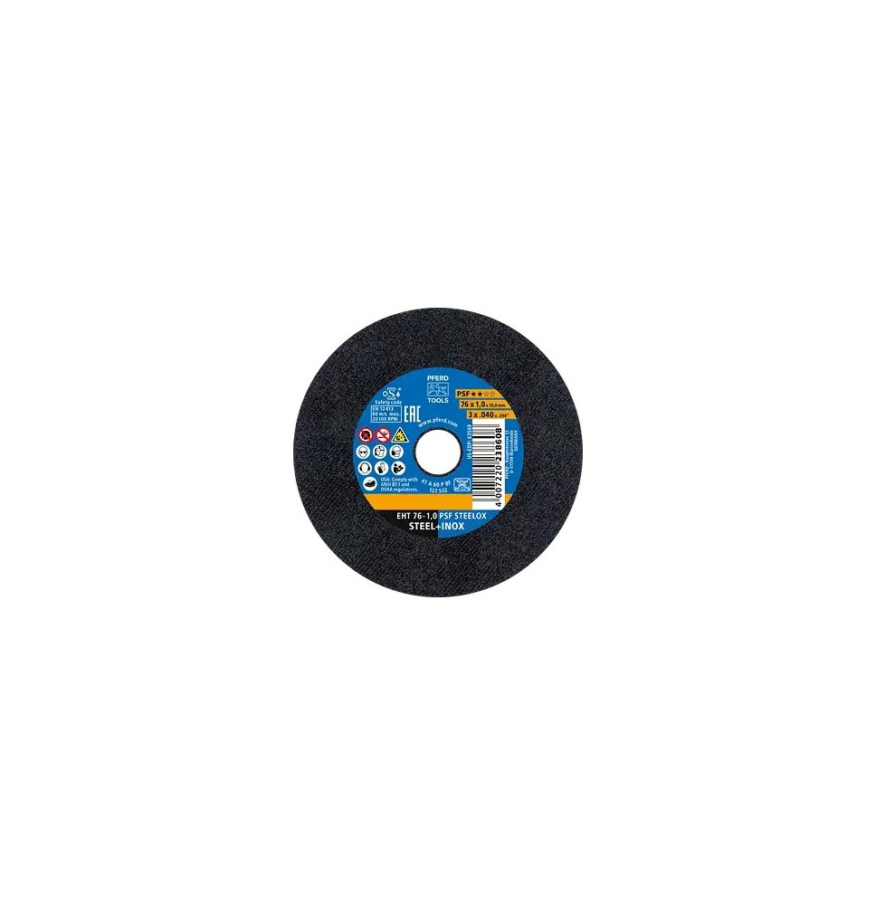 Disque à tronçonner acier Ø 76 x 1.0 BTE 10