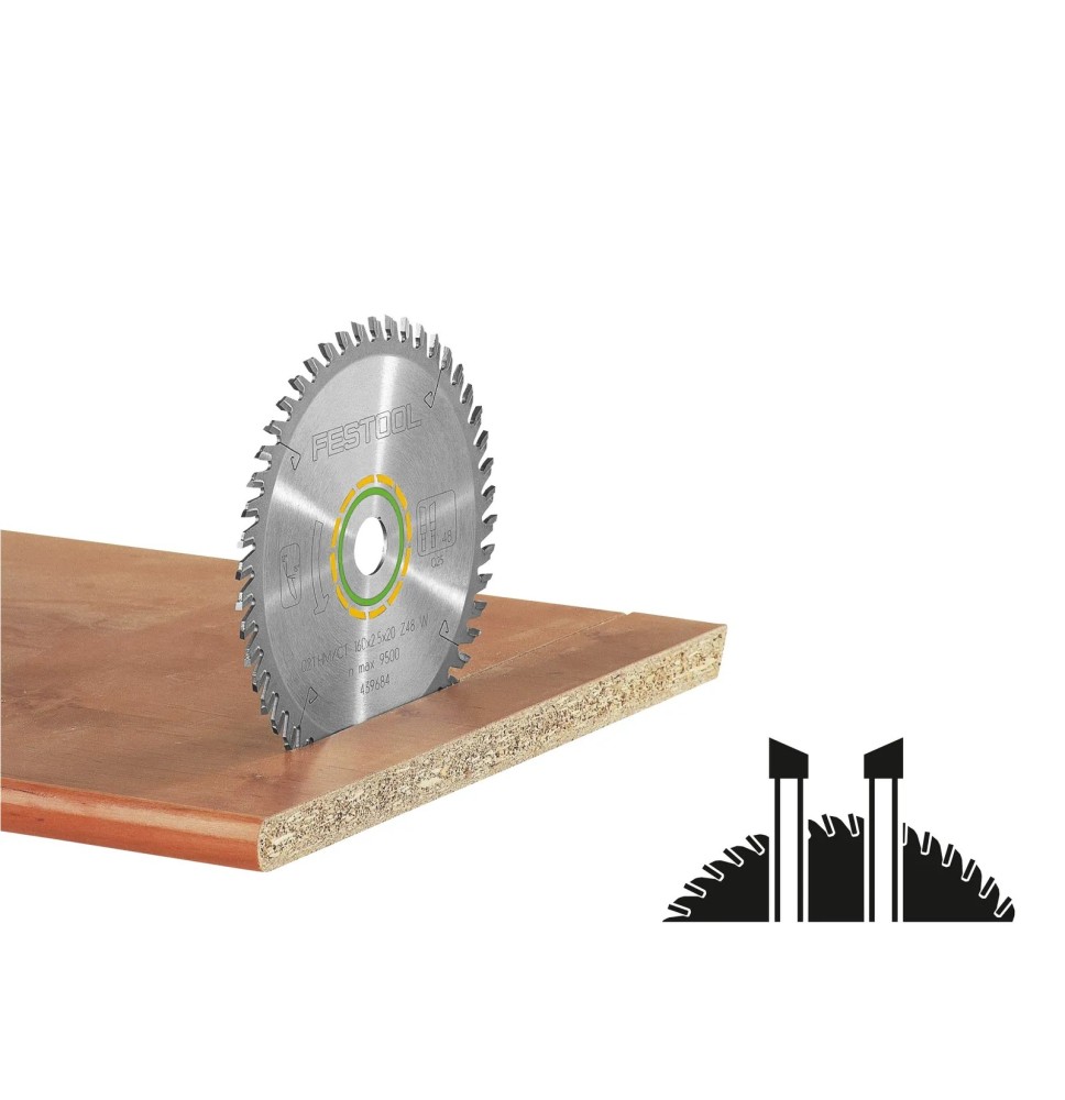 Lame de scie circulaire HW 160x2,2x20 W48 WOOD FINE CUT FESTOOL 491952