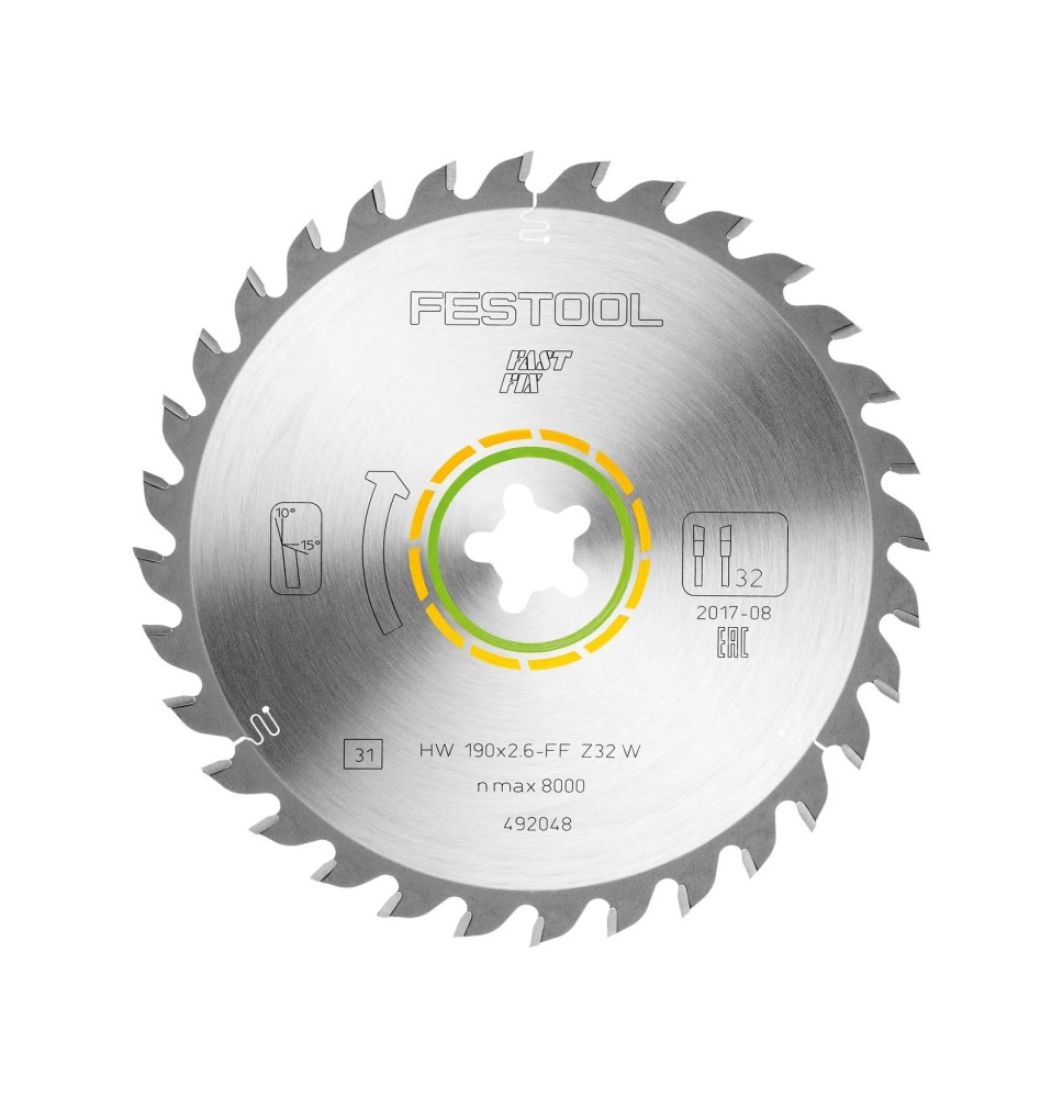 Lame scie circulaire HW 190x2,6 FF W32 WOOD UNIVERSAL FESTOOL 492048