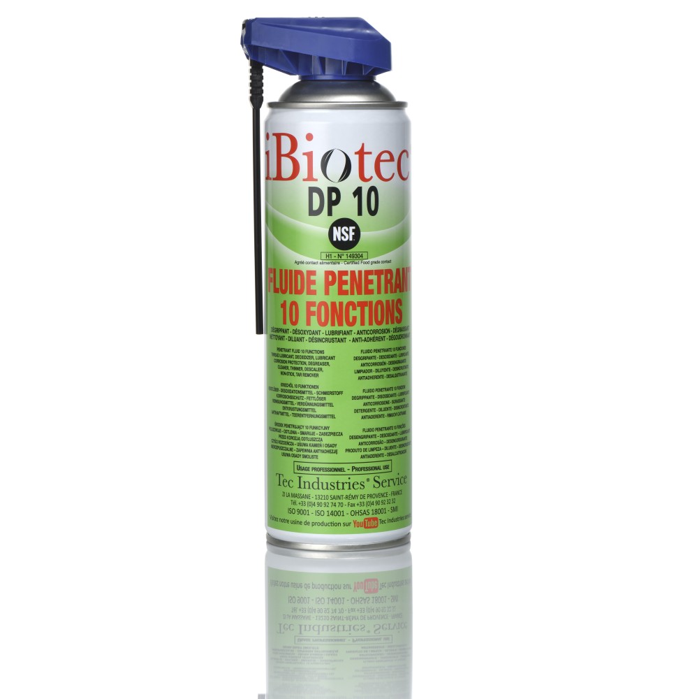 Aérosol Dégrippant contact alimentaire IBIOTEC DP 10